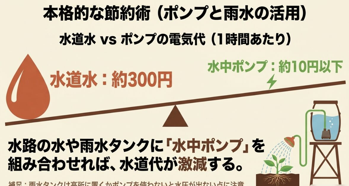 水道水と水中ポンプの電気代比較による節約術