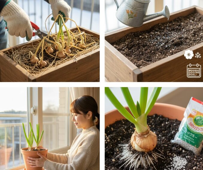 ニラ栽培プランター冬のコツと注意点