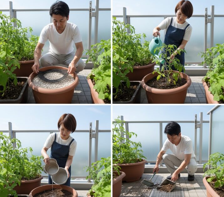 排水溝を詰まらせない土と水の管理