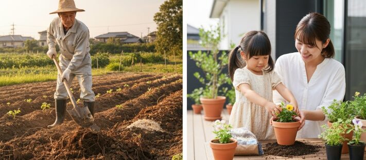 土壌改良にはどちらがよい?