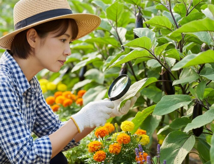 家庭菜園でハダニがナスについた時