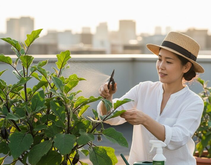 ハダニ被害からのナスの復活方法