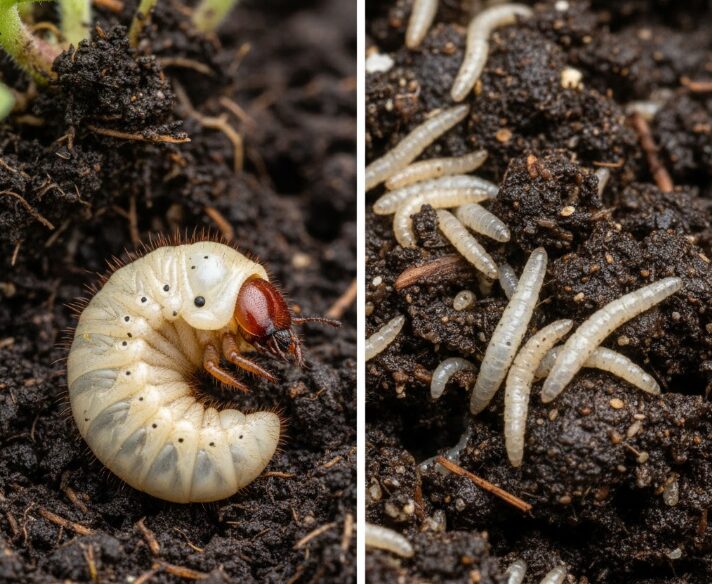 堆肥のウジ虫と幼虫の見分け方