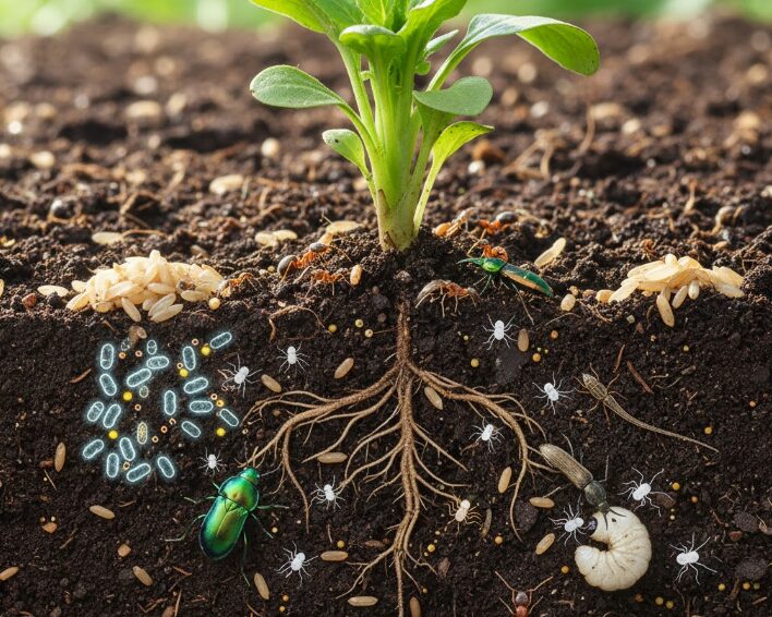 米ぬかで天敵を誘引する仕組み