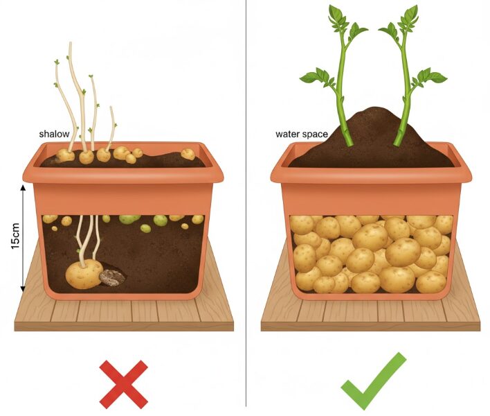 プランターの深さとサイズ