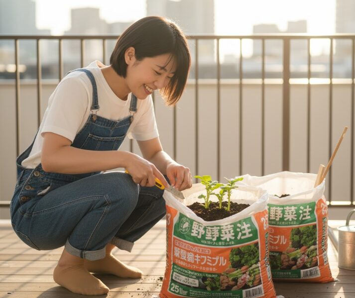 培養土の袋での育て方