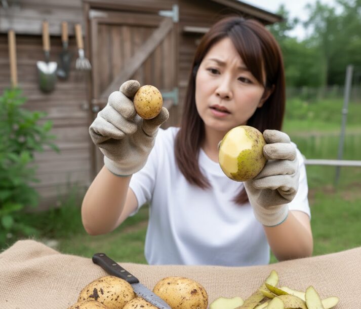 未成熟なイモは皮ごと食べない