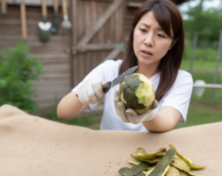 緑色になったじゃがいも収穫後の処理