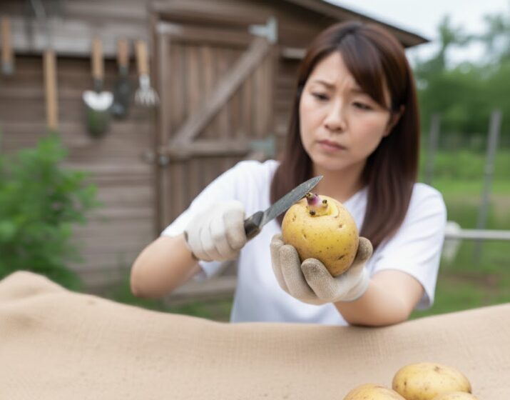 じゃがいも収穫後の芽の取り方