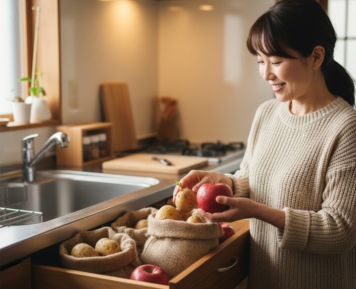 冷蔵庫保存とりんごの活用