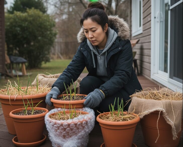 プランター栽培の防寒対策