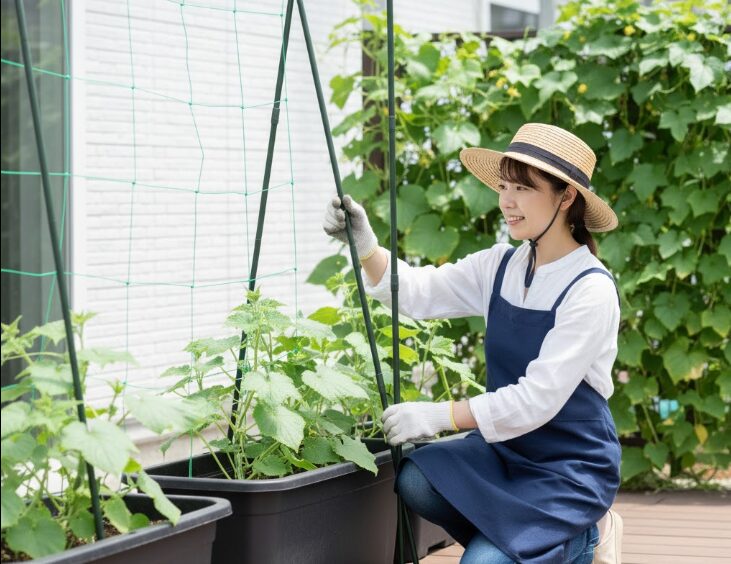 支柱の立て方とネットの活用術