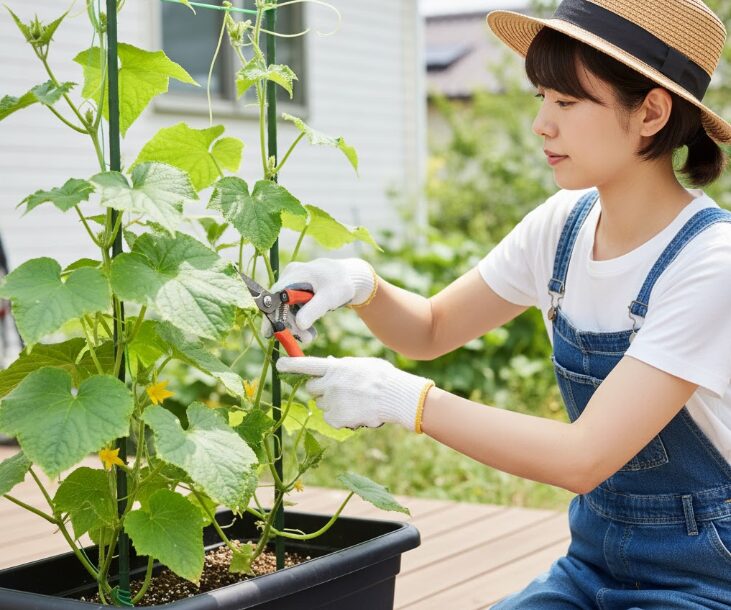 摘心と整枝で実の数をコントロール