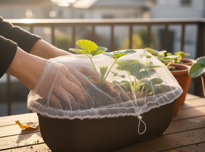 セリアのネットで虫除け対策をする