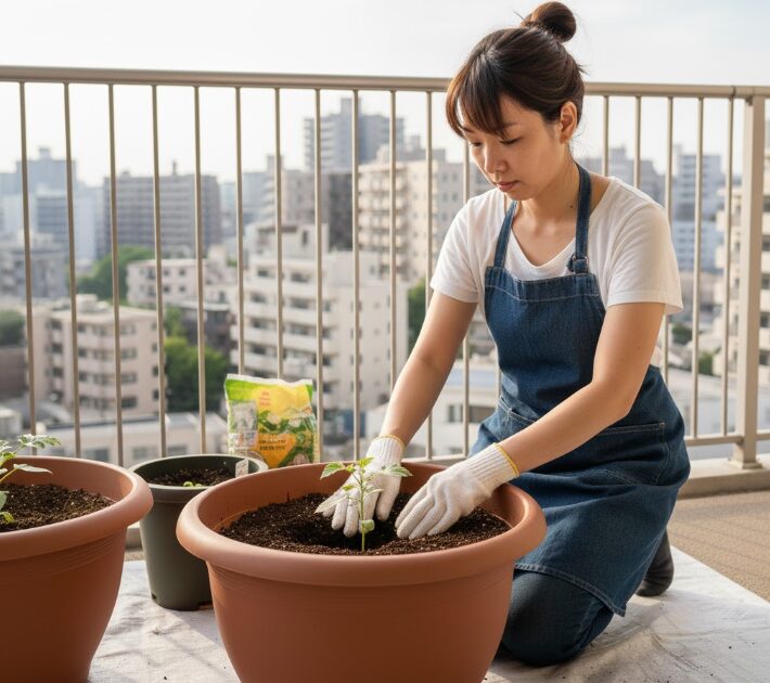 苗の植え方とマルチングの効果