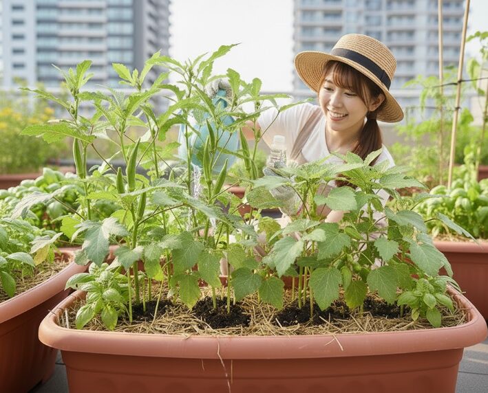 オクラをプランターに何本も植える管理のコツ