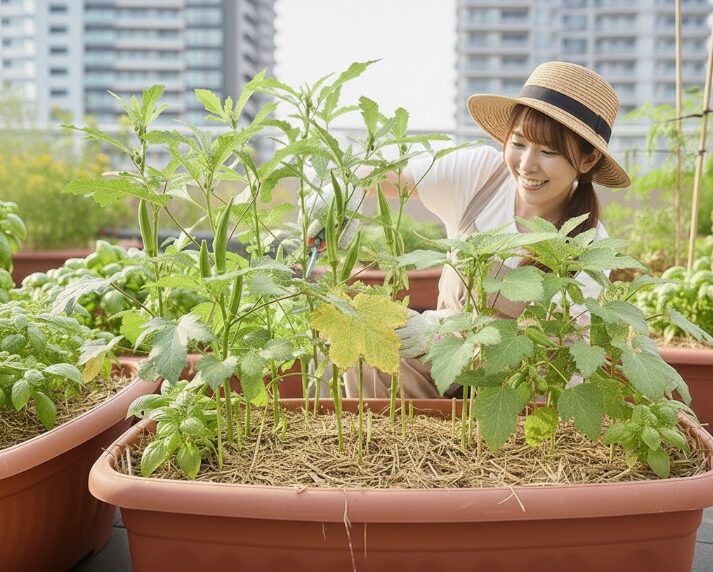摘葉や葉かきで風通しを良くする手順
