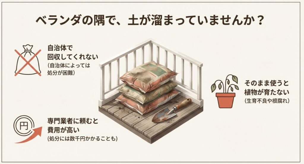 ベランダの土が捨てられない問題と生育不良のリスク