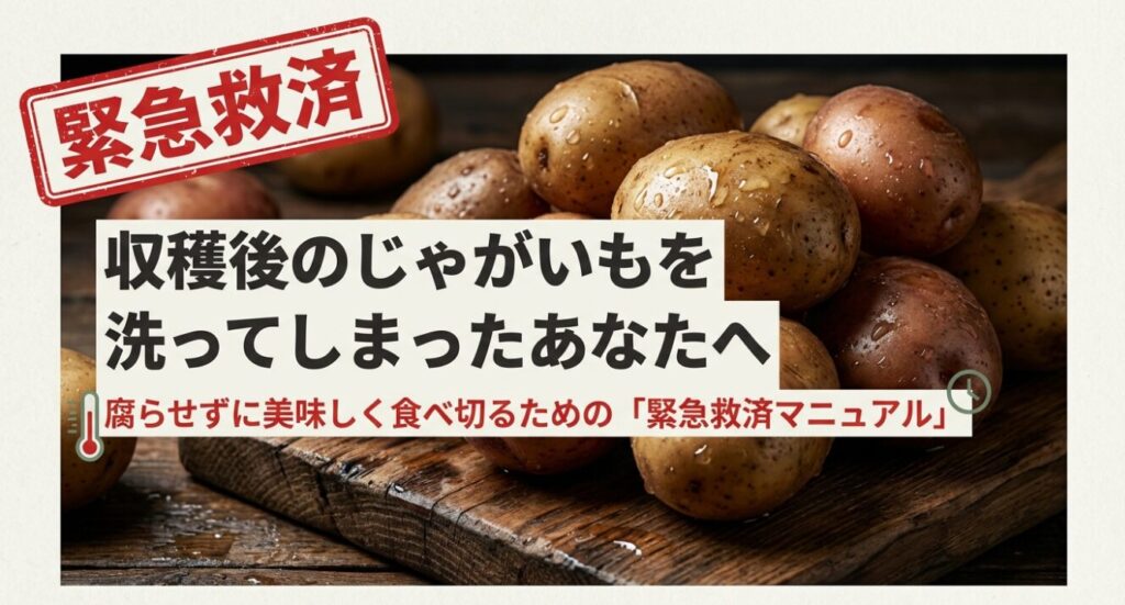 じゃがいもを収穫後に洗ってしまった際の保存と対処