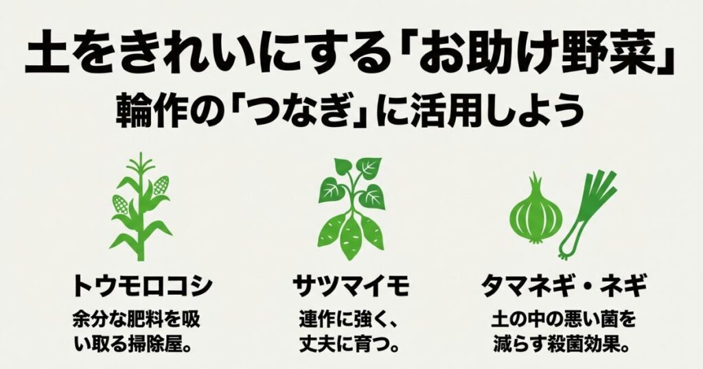 トウモロコシやネギなど土壌改善効果のあるお助け野菜の活用法
