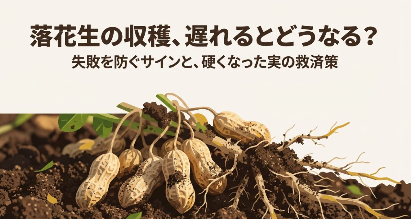 落花生の収穫が遅れるとどうなるのか、失敗を防ぐサインと硬くなった実の救済策
