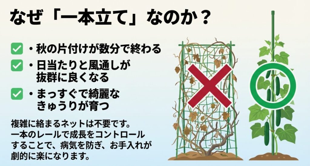 秋の片付けが数分で終わり、日当たりと風通しが抜群に良くなる 。