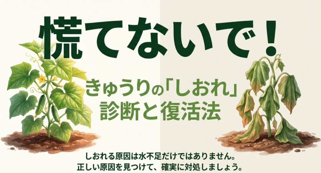 慌てないで！きゅうりのしおれ診断と復活法の解説表紙