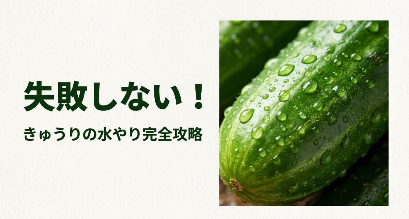 水滴がついた新鮮なきゅうりのアップ画像
