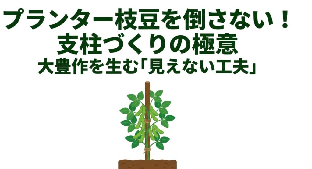 プランター栽培の枝豆を倒さないための支柱づくりの極意
