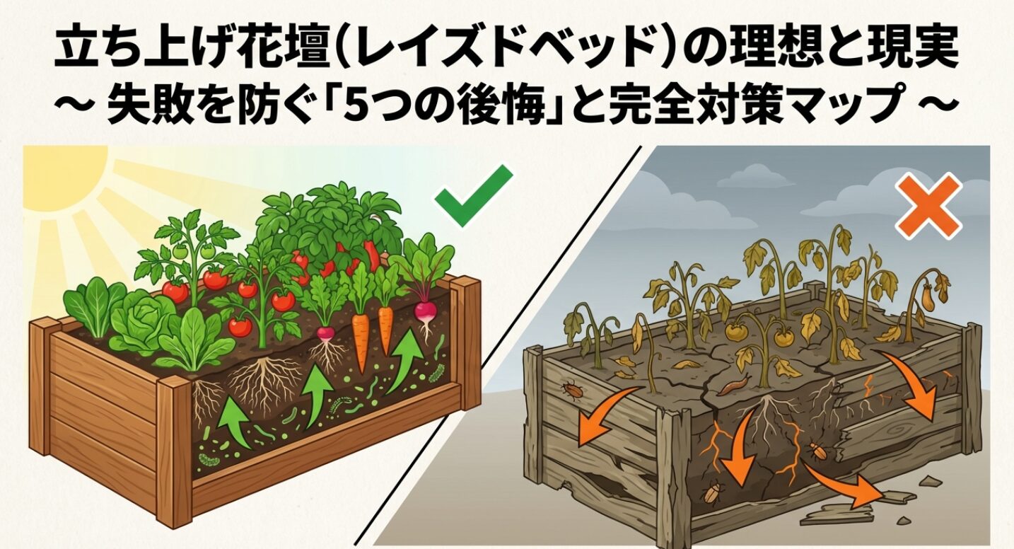 立ち上げ花壇（レイズドベッド）の理想と現実。失敗を防ぐ「5つの後悔」と完全対策マップ