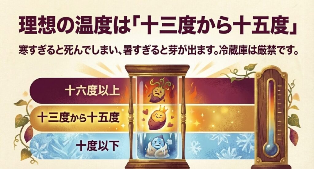 理想の温度は「十三度から十五度」です