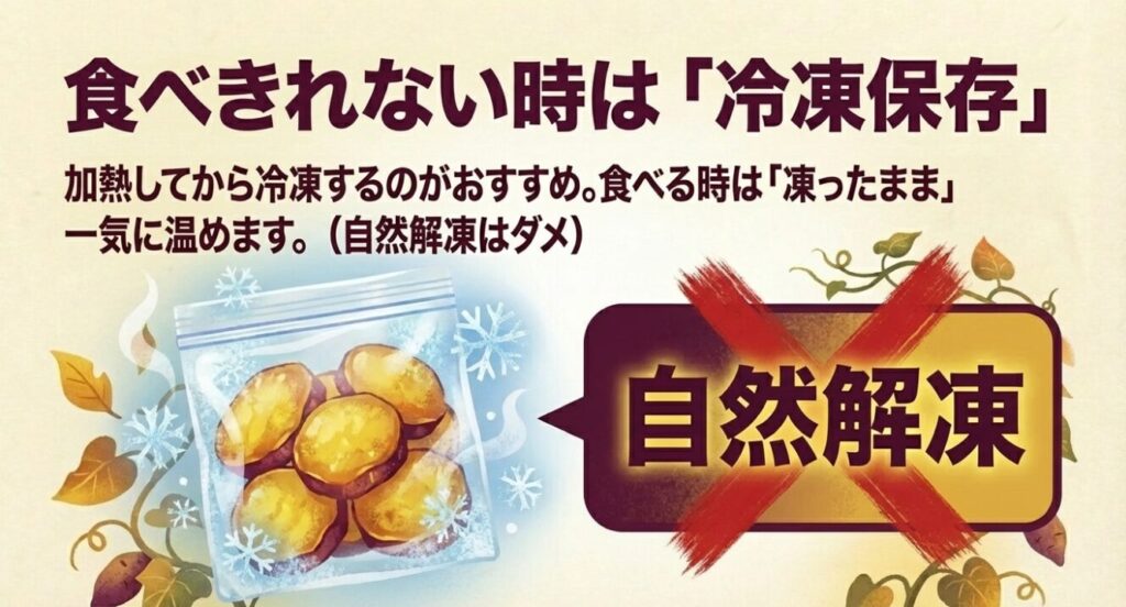 食べきれない時は「冷凍保存」がおすすめです。 凍ったまま温め、自然解凍はダメです。 
