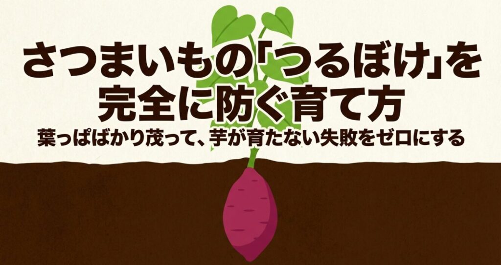 さつまいものつるぼけを防ぎ、葉っぱばかり茂って芋が育たない失敗をゼロにする育て方