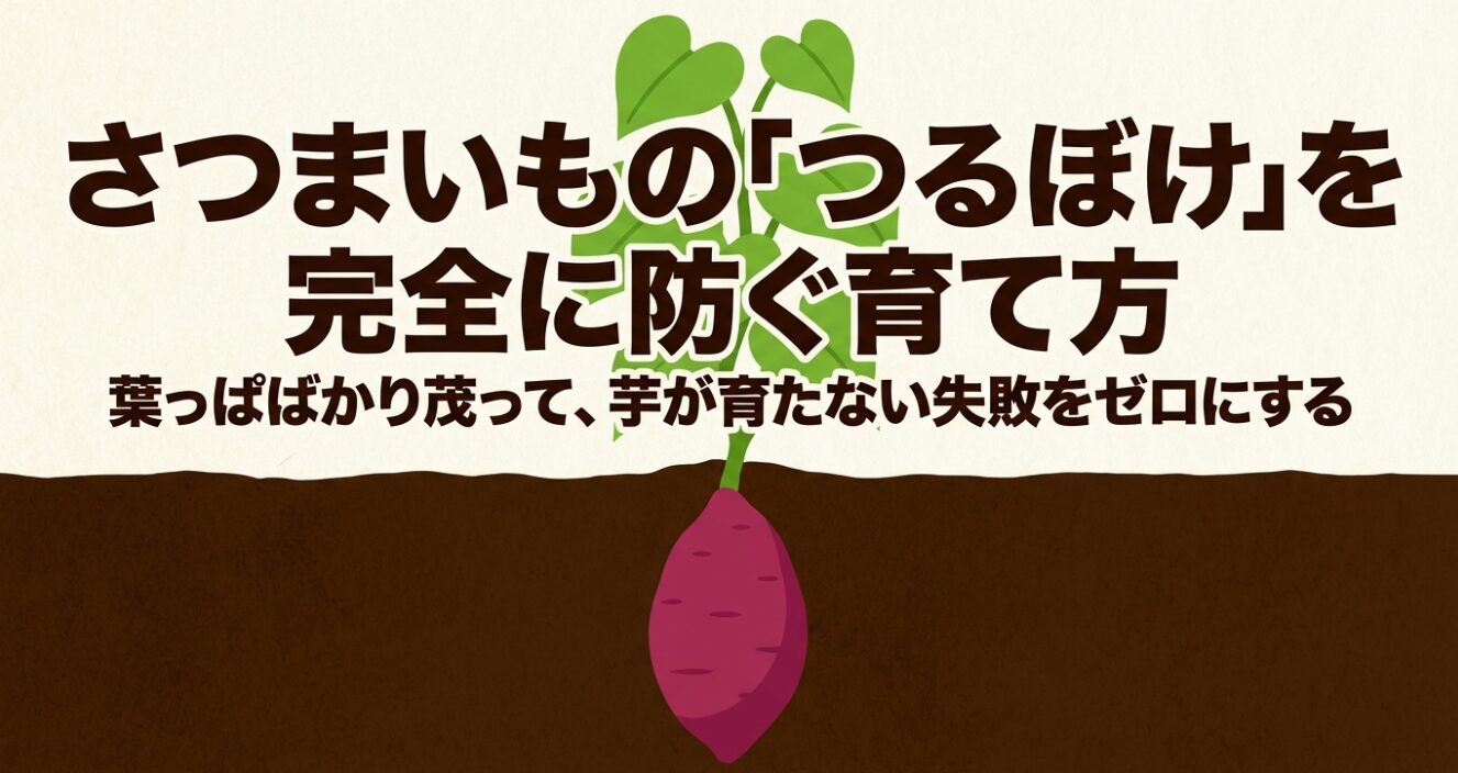 さつまいものつるぼけを防ぎ、葉っぱばかり茂って芋が育たない失敗をゼロにする育て方