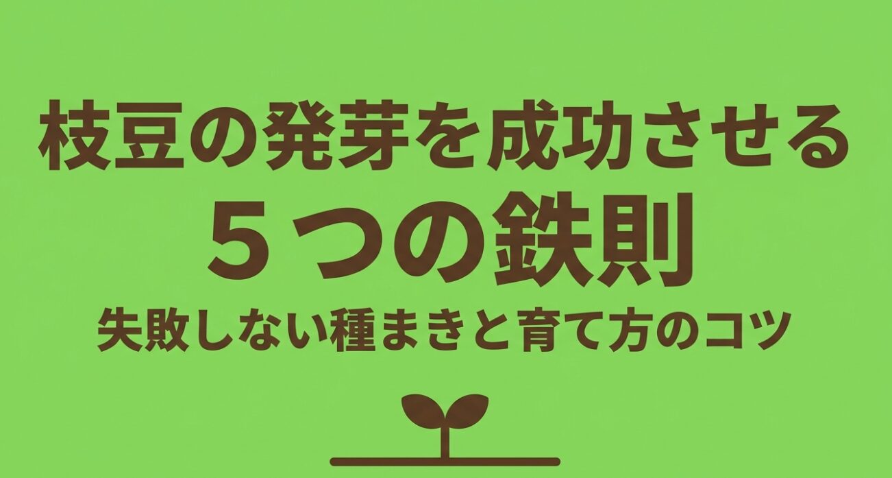 枝豆の発芽を成功させる5つの鉄則