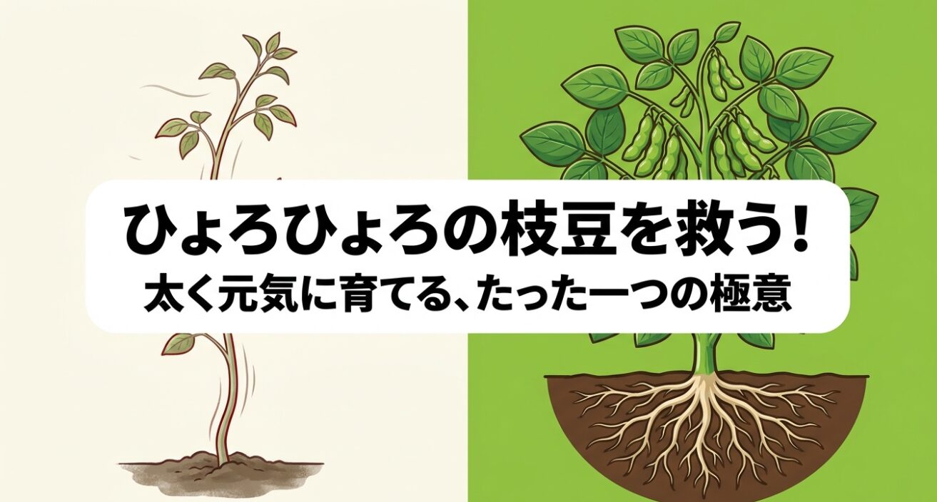ひょろひょろの枝豆を太く元気に育てる、たった一つの極意