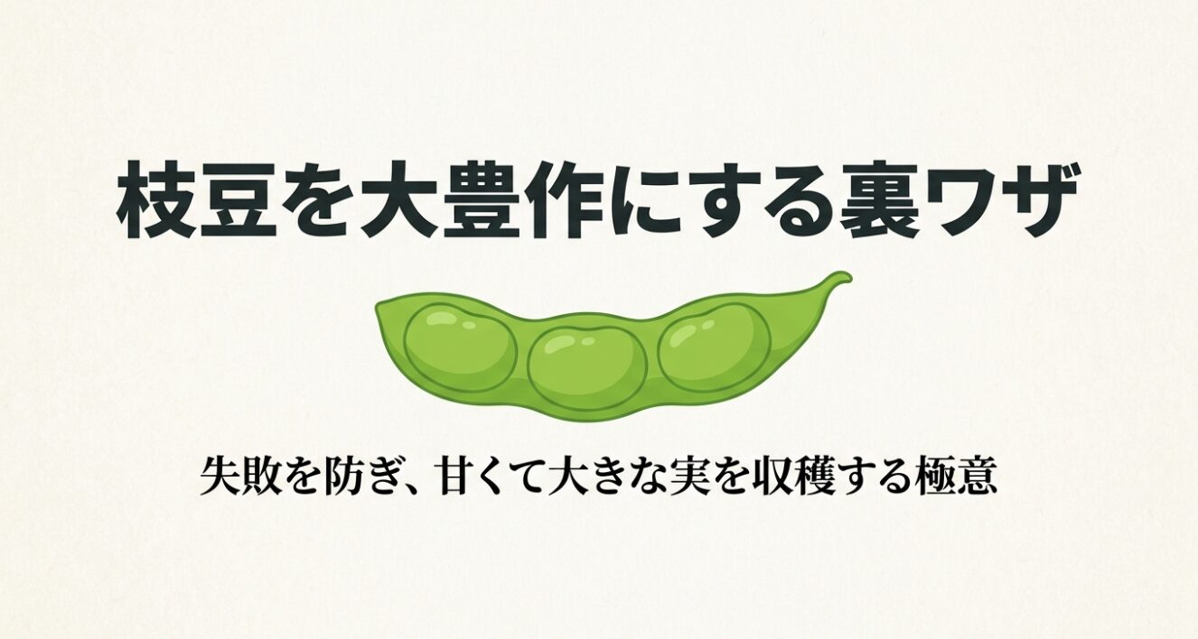 枝豆を大豊作にする裏ワザと、失敗を防ぎ甘くて大きな実を収穫する極意