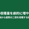 枝豆の一株から通常の二倍を収穫する極意