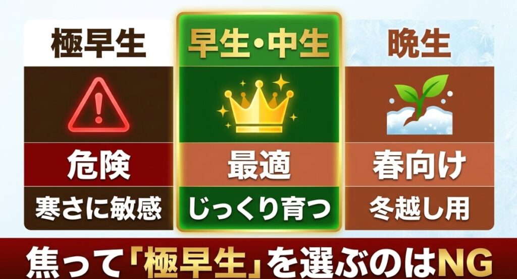 10月植えブロッコリーの品種選び（極早生はNG、早生・中生が最適、晩生は春向け）