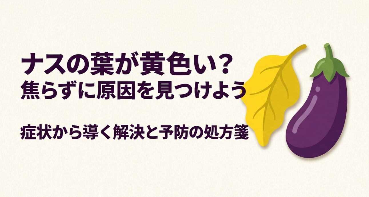 ナスの葉が黄色い？焦らずに原因を見つけよう。症状から導く解決と予防の処方箋 。