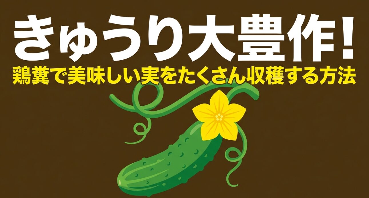 きゅうり大豊作！鶏糞で美味しい実をたくさん収穫する方法のタイトルスライド