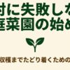絶対に失敗しない家庭菜園の始め方！初心者が収穫までたどり着くための最短手順
